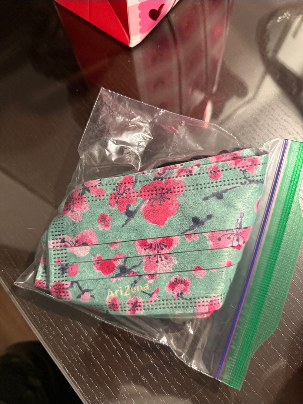 Arizona Floral Print Face Masks - Mint Green & Pink